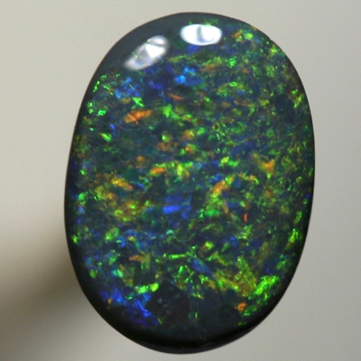 SOLID BLACK OPAL Pinfire pattern with sparkling orange and green